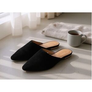 Madewell Shoes Women's 8 Remi Pointed Toe Black Suede Leather Mule Slides